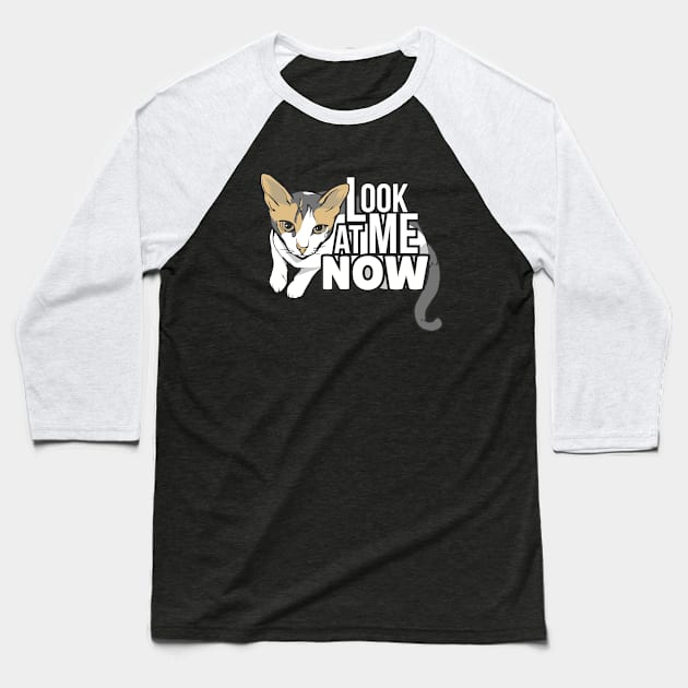 Look at me now - funny cat design Baseball T-Shirt by LR_Collections